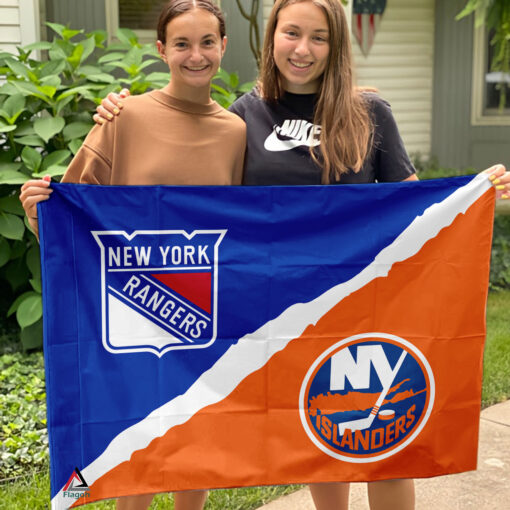 Rangers vs Islanders House Divided Flag, NHL House Divided Flag