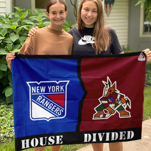 Rangers vs Coyotes House Divided Flag, NHL House Divided Flag