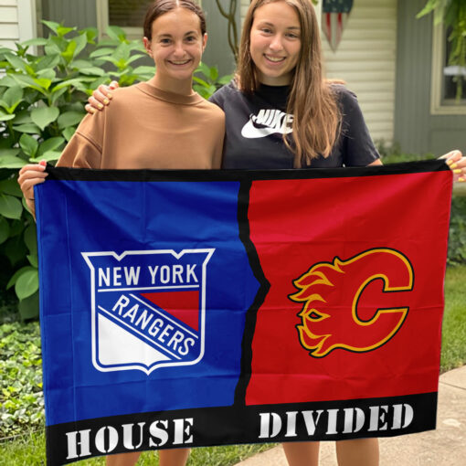 Rangers vs Flames House Divided Flag, NHL House Divided Flag