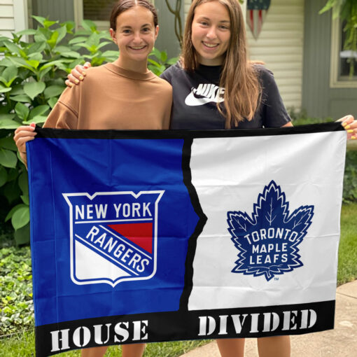 Rangers vs Maple Leafs House Divided Flag, NHL House Divided Flag