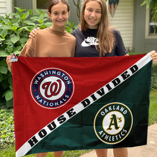 Nationals vs Athletics House Divided Flag, MLB House Divided Flag