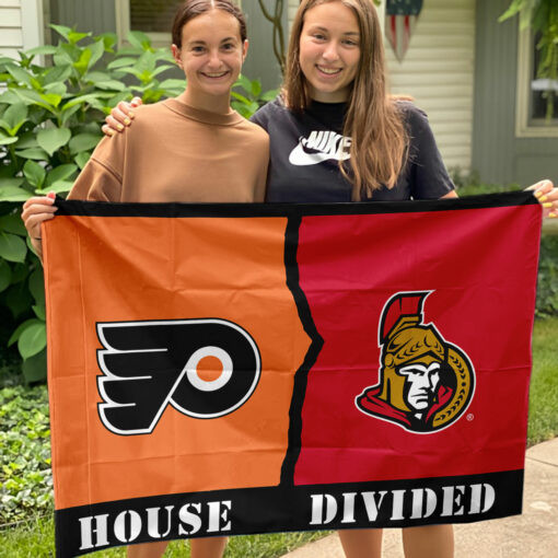 Flyers vs Senators House Divided Flag, NHL House Divided Flag