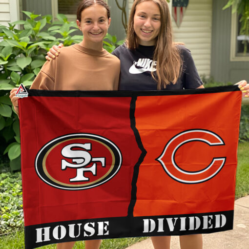 49ers vs Bears House Divided Flag, NFL House Divided Flag