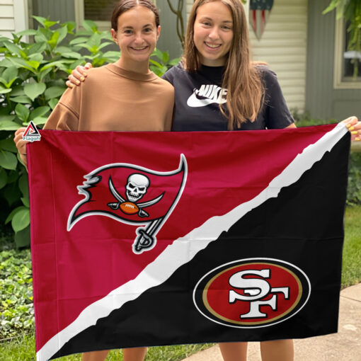 Buccaneers vs 49ers House Divided Flag, NFL House Divided Flag