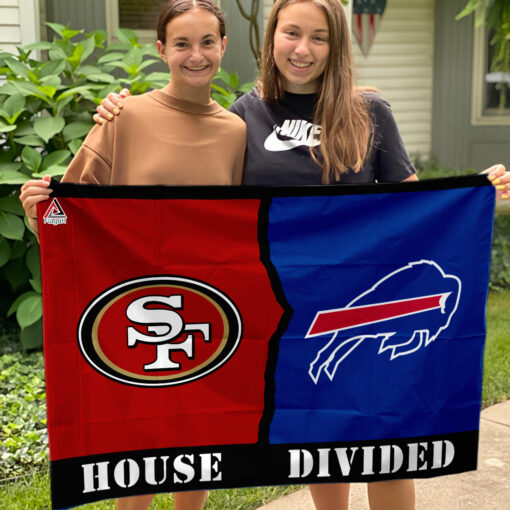 49ers vs Bills House Divided Flag, NFL House Divided Flag