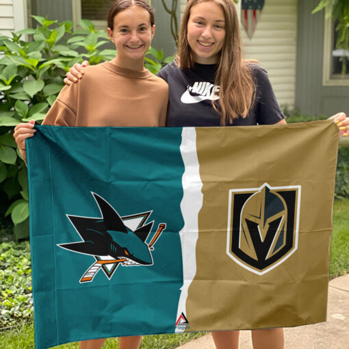 Sharks vs Golden Knights House Divided Flag, NHL House Divided Flag