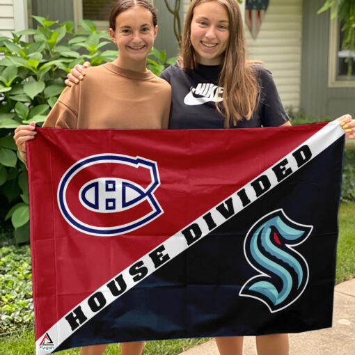Canadiens vs Kraken House Divided Flag, NHL House Divided Flag