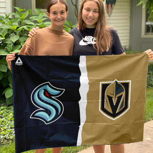 Kraken vs Golden Knights House Divided Flag, NHL House Divided Flag