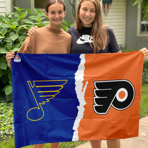Blues vs Flyers House Divided Flag, NHL House Divided Flag