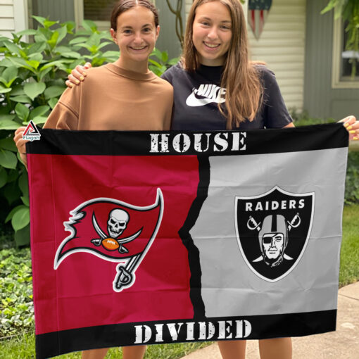 Buccaneers vs Raiders House Divided Flag, NFL House Divided Flag