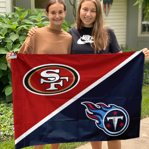 49ers vs Titans House Divided Flag, NFL House Divided Flag