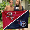 Buccaneers vs Titans House Divided Flag, NFL House Divided Flag, NFL House Divided Flag