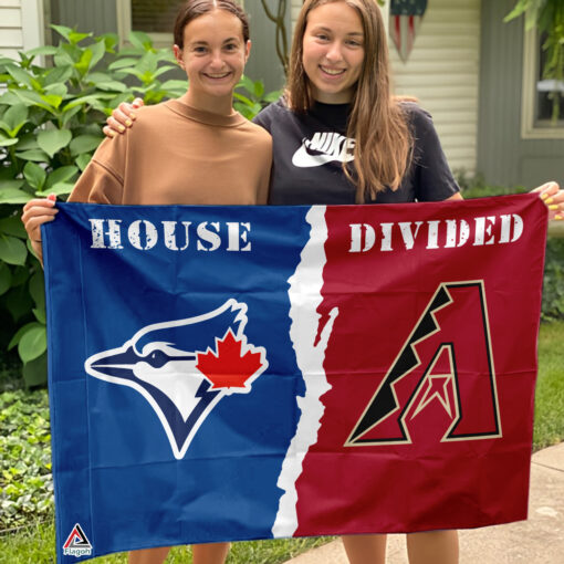 Blue Jays vs Diamondbacks House Divided Flag, MLB House Divided Flag
