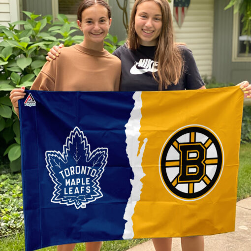 Maple Leafs vs Bruins House Divided Flag, NHL House Divided Flag