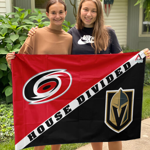 Hurricanes vs Golden Knights House Divided Flag, NHL House Divided Flag