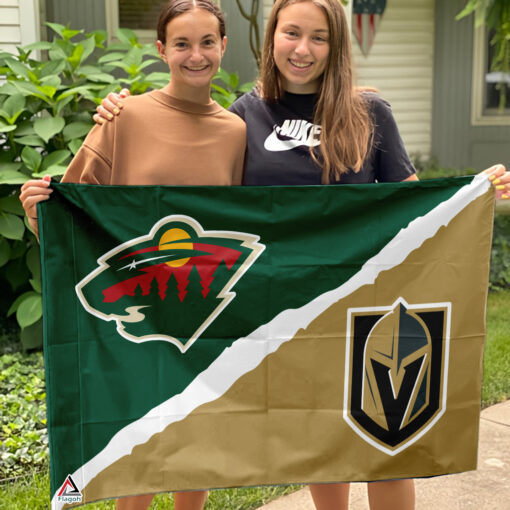 Wild vs Golden Knights House Divided Flag, NHL House Divided Flag