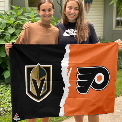 Golden Knights vs Flyers House Divided Flag, NHL House Divided Flag