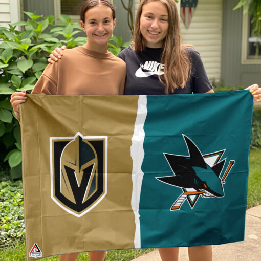 Golden Knights vs Sharks House Divided Flag, NHL House Divided Flag