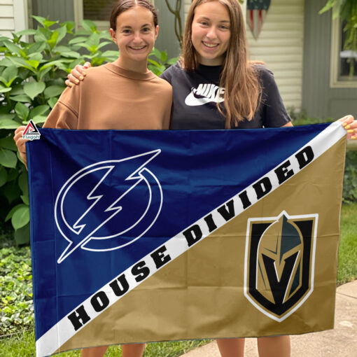 Lightning vs Golden Knights House Divided Flag, NHL House Divided Flag