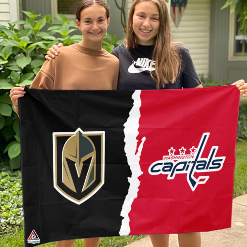 Golden Knights vs Capitals House Divided Flag, NHL House Divided Flag