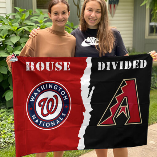 Nationals vs Diamondbacks House Divided Flag, MLB House Divided Flag