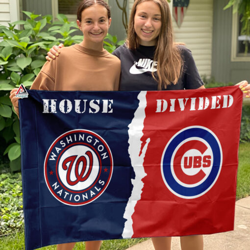 Nationals vs Cubs House Divided Flag, MLB House Divided Flag