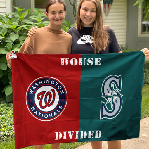 Nationals vs Mariners House Divided Flag, MLB House Divided Flag