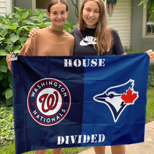 Nationals vs Blue Jays House Divided Flag, MLB House Divided Flag