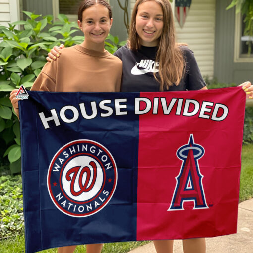 Nationals vs Angels House Divided Flag, MLB House Divided Flag
