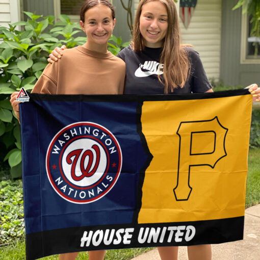 Nationals vs Pirates House Divided Flag, MLB House Divided Flag