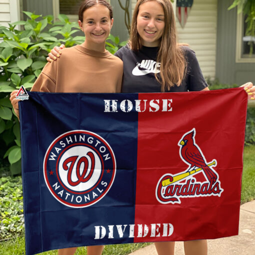 Nationals vs Cardinals House Divided Flag, MLB House Divided Flag