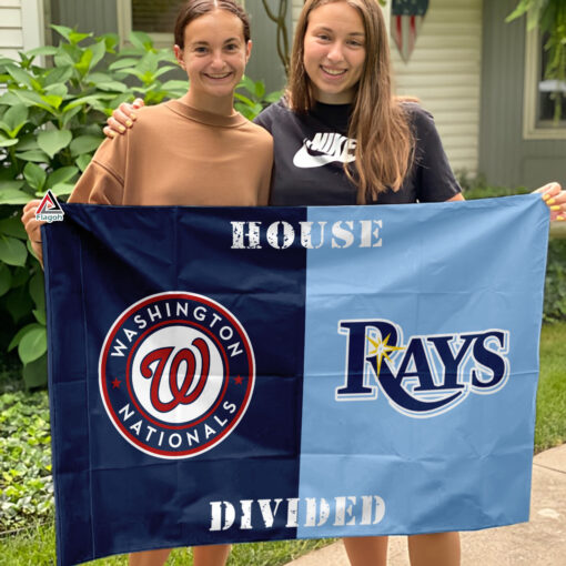 Nationals vs Rays House Divided Flag, MLB House Divided Flag
