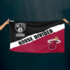 Nets vs Heat House Divided Flag, NBA House Divided Flag