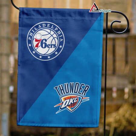 76ers vs Thunder House Divided Flag, NBA House Divided Flag