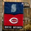 Mariners vs Reds House Divided Flag, MLB House Divided Flag, MLB House Divided Flag