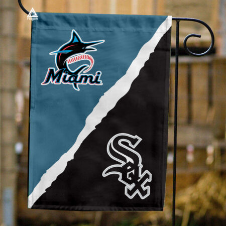 Marlins vs White Sox House Divided Flag, MLB House Divided Flag