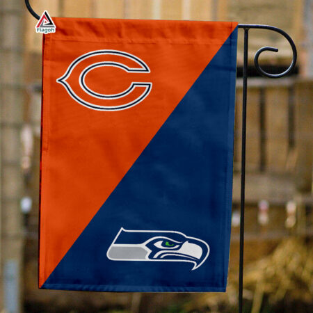 Bears vs Seahawks House Divided Flag, NFL House Divided Flag