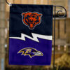 Bears vs Ravens House Divided Flag, NFL House Divided Flag, NFL House Divided Flag