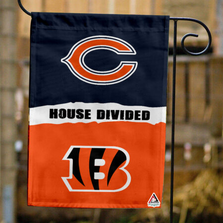 Bears vs Bengals House Divided Flag, NFL House Divided Flag