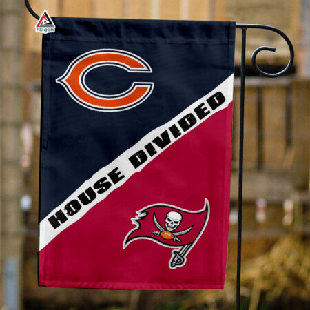 Bears vs Buccaneers House Divided Flag, NFL House Divided Flag