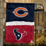 Bears vs Texans House Divided Flag, NFL House Divided Flag