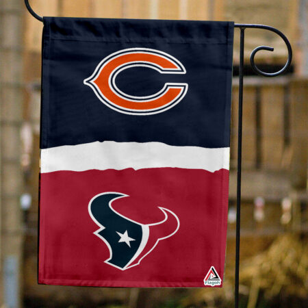 Bears vs Texans House Divided Flag, NFL House Divided Flag