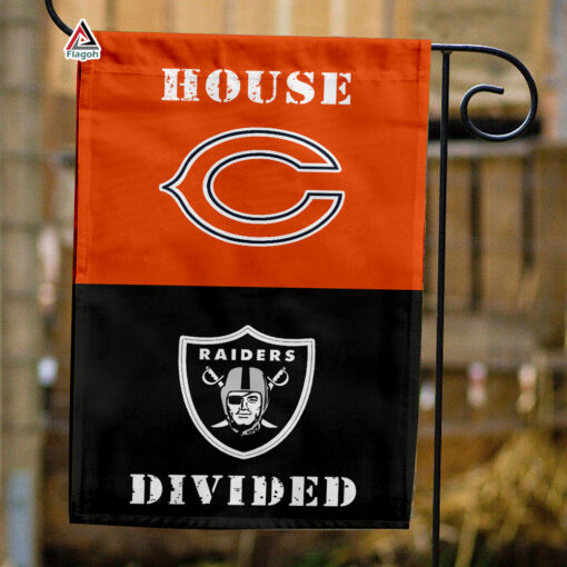 Bears vs Raiders House Divided Flag, NFL House Divided Flag