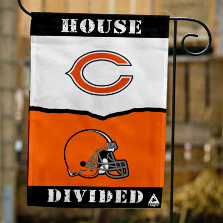 Bears vs Browns House Divided Flag, NFL House Divided Flag