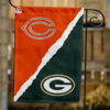 Bears vs Packers House Divided Flag, NFL House Divided Flag, NFL House Divided Flag