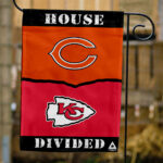 Bears vs Chiefs House Divided Flag, NFL House Divided Flag