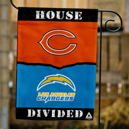Bears vs Chargers House Divided Flag, NFL House Divided Flag