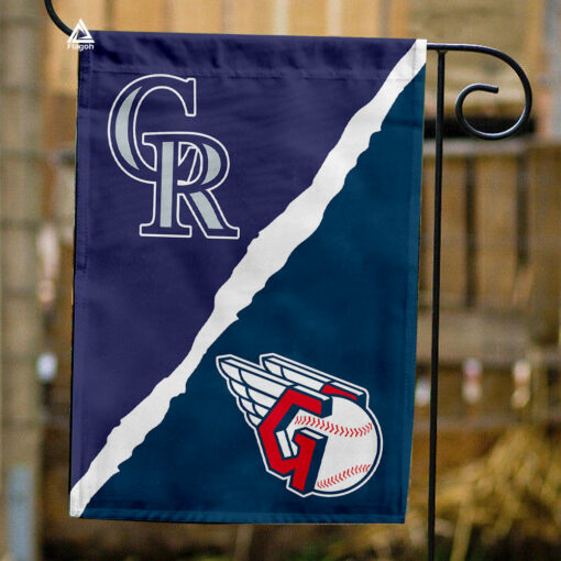 Rockies vs Guardians House Divided Flag, MLB House Divided Flag