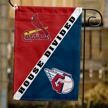 Cardinals vs Guardians House Divided Flag, MLB House Divided Flag