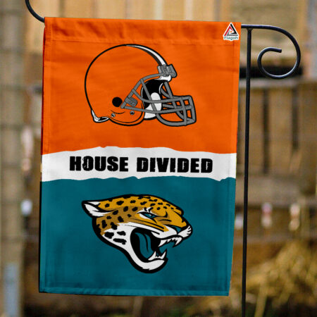 Browns vs Jaguars House Divided Flag, NFL House Divided Flag